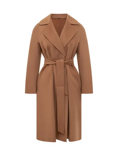Max Mara Studio Lana Vergine & Silk & Cashmere Overcoat In Multi
