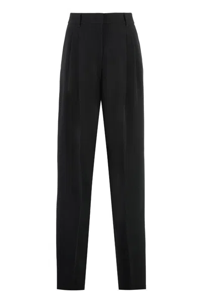 Max Mara Studio Latina High-waist Crêpe Trousers In Black