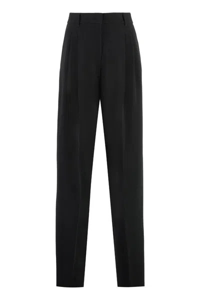 Max Mara Latina High-waist Crêpe Trousers In Black