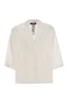 Max Mara Legno Embroidered Button-up Shirt In White