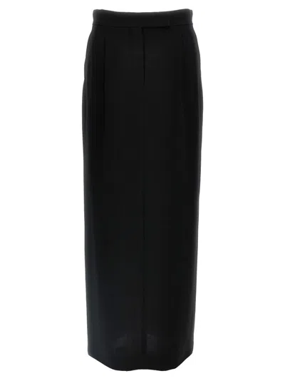 Max Mara Studio Lemma Back Slit Cady Skirt In Black