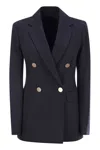 Max Mara 'lerici' Blue Double Breasted Blazer In Blue