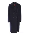 Max Mara Studio Licenza Double-breasted Coat In Blue