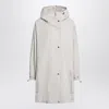 Max Mara Gail Hooded Zip-up Parka With Drawstrings In Gray