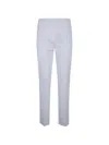 Max Mara Studio Light Blue Cotton Elastane Trousers In White