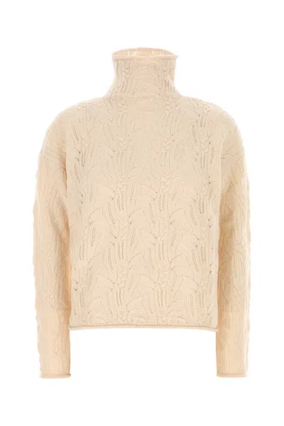 MAX MARA MAX MARA STUDIO LIGHT PINK WOOL BLEND SCACCO SWEATER