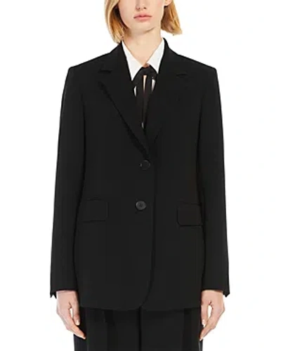 Max Mara Studio Linz Two Button Lapel Jacket In Black