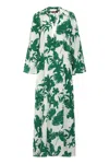 Max Mara Studio Livrea Printed Silk Dress In Green