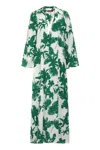 Max Mara Studio Livrea Printed Silk Dress In Green