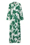 Max Mara Studio Livrea Printed Silk Dress In Green