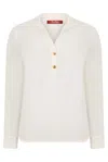 Max Mara Studio Long-sleeve Silk Polo In White
