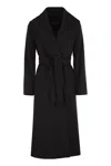 Max Mara Studio Loriana - Wool Drap Coat In Black
