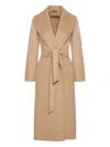 Max Mara Belted Shawl-collar Coat In Multi