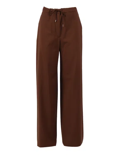 Max Mara Studio Pantalone Lungo Corone In Brown