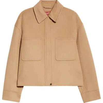 Max Mara Studio Madison Virgin Wool, Silk & Cashmere Jacket In Camel