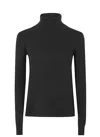 Max Mara Turtleneck Long-sleeved Knitted Top In Black