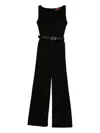 Max Mara Sleeveless Belted Jumpsuit In Multi