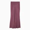 Max Mara Studio Linen Blend Goyali Skirt With Slit In Pink