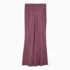 Max Mara Studio Linen Blend Goyali Skirt With Slit In Pink