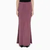 Max Mara Studio Linen Blend Goyali Skirt With Slit In Blue