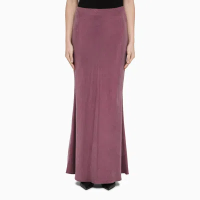 Max Mara Mauve Long Skirt In Linen Blend In Blue