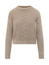 Max Mara Studio Boxy Sweater In Blended Alpaca In Neutral