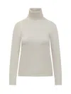 Max Mara Studio  Studio Ivory Wool Turtleneck In White