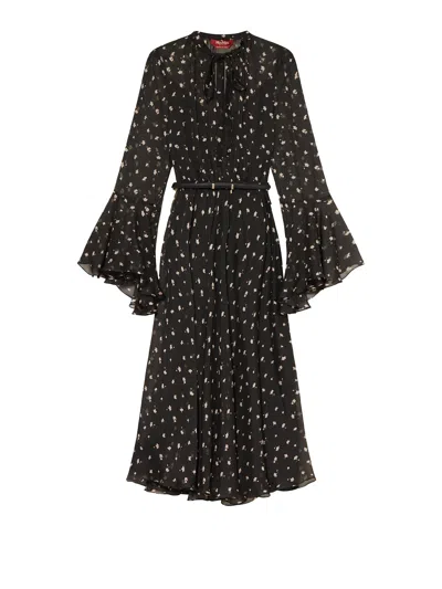 MAX MARA MAX MARA STUDIO MAX MARA STUDIO LONG PATTERNED DRESS WITH LONG SLEEVES