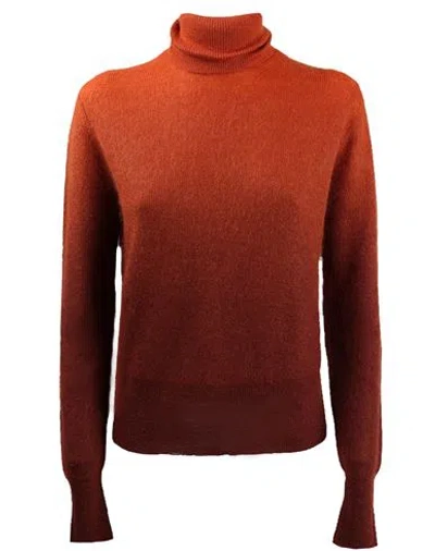 Max Mara Studio  Studio Pullover Woman Sweater Orange Size L Mohair Wool In Red