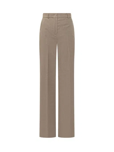Max Mara Studio  Studio Straight Wool Pants Beige In Brown