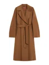 Max Mara Waist Belted Long Length Coat In Brown