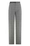 Max Mara Studio Mazurca Prince Of Wales Motif Wool Trousers In Gray