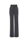 Max Mara Studio Melange Blue Wool Blend Eziana Pant In Multi