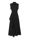 Max Mara Studio Keras Ruffled Sleeveless Dress In Black