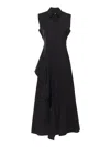 Max Mara Studio Keras Ruffled Sleeveless Dress In Black