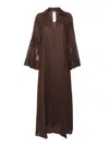 Shop Max Mara Studio Midi Dress In Brown