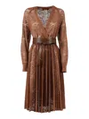 Max Mara Studio Midi Dress In Brown