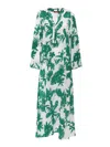 Max Mara Studio Livrea Printed Silk Dress In Green