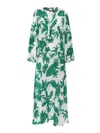 Max Mara Studio Livrea Printed Silk Dress In Green
