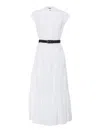 Max Mara Bairo Tiered Cap-sleeve Cotton Midi Dress In White