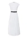 Max Mara Bairo Tiered Cap-sleeve Cotton Midi Dress In White