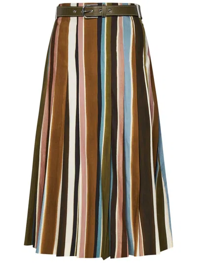 Max Mara Studio Midi Skirt In Multi