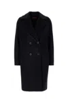 Max Mara Studio Midnight Blue Agenda Coat In Black