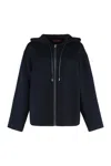 Max Mara Studio Mina Knitted Hoodie In Blue