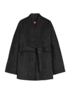 Max Mara Studio Mini Belted Wool & Alpaca Jacket In Gray
