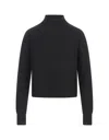 Max Mara Studio Mock Neck Ribbed Jumper In Black