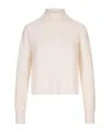 Max Mara Studio Mock Neck Ribbed Jumper In White