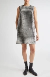 Max Mara Studio Moschea Houndstooth Tweed Shift Dress In Pattern