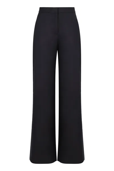 Max Mara Studio Mozart High-rise Cotton Trousers In Black