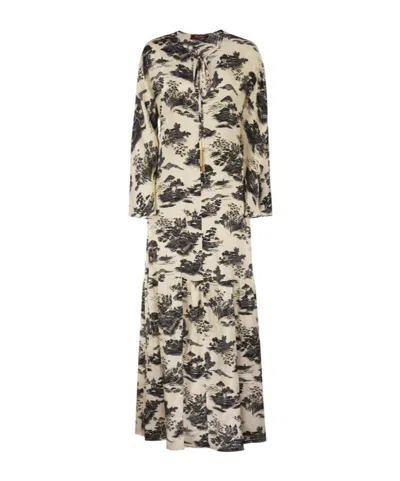 Max Mara Studio Msealga Printed Maxi Dress In Multi
